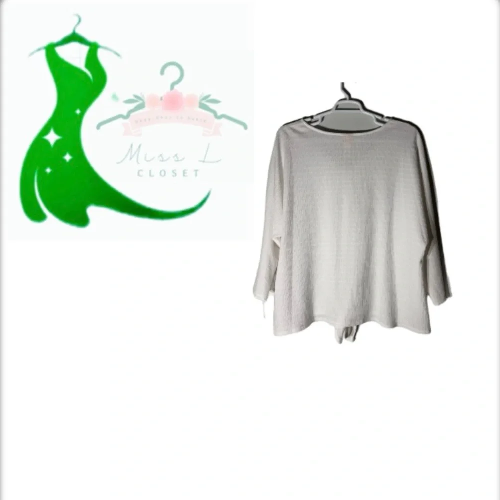 Ruby Rd. Cream Tie-Front Blouse - Picture 2 of 4